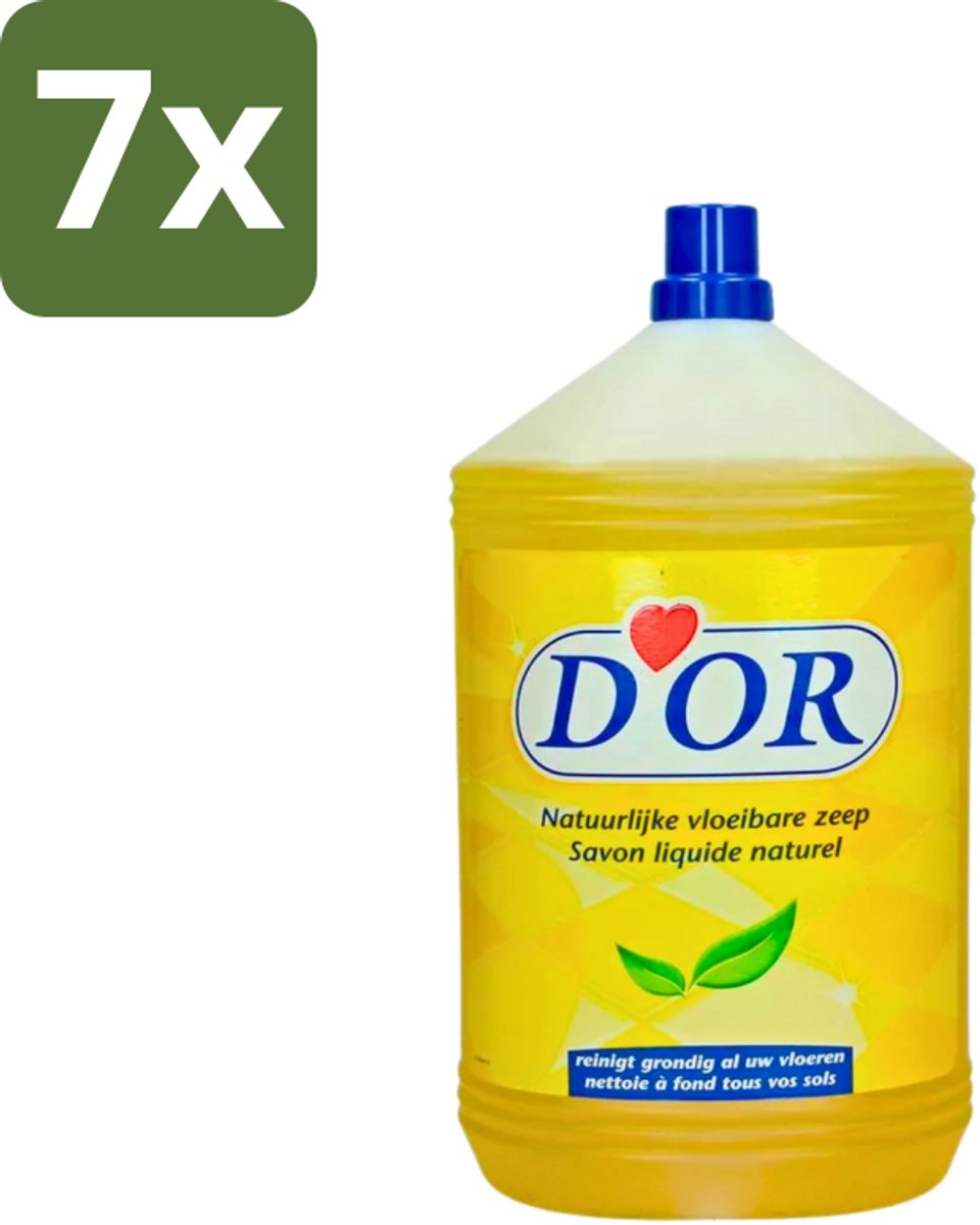 7 x D'Or - Natuurlijke Vloeibare Zeep - Voor Vloeren en Tegels - 5 liter - Vloer Reinigen - Vloer Schoonmaken - Vloer Reinigingsmiddel - Natuurlijke Zeep - Vloer Reinigen Binnen