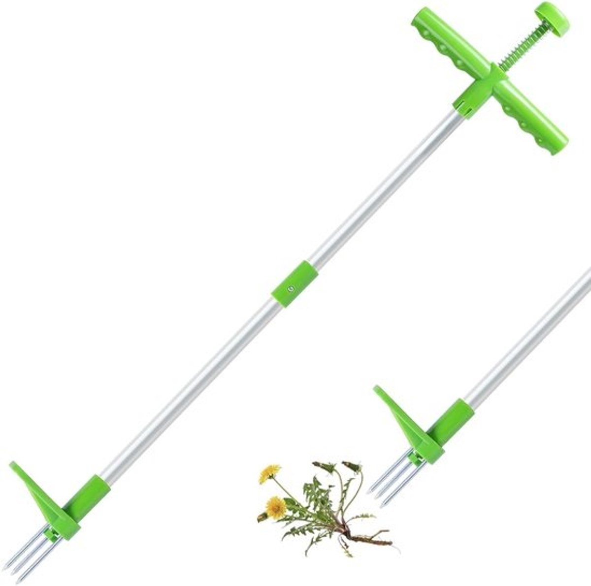 Weed Puller met Handvat - Handmatige Onkruidverwijderaar - Standaard Onkruidtrekker met 3 Klauwen en T-Handvat - Lichte Tuin Gereedschappen voor Thuis