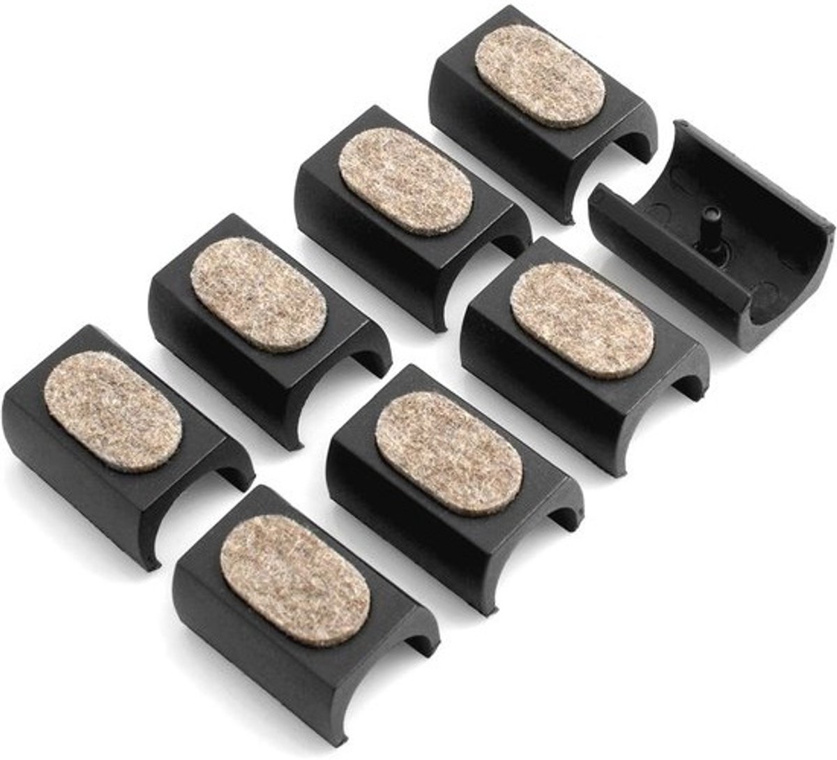 Vilten stoelglijders met antislip oppervlak - 8 stuks Ø 24-25 mm
