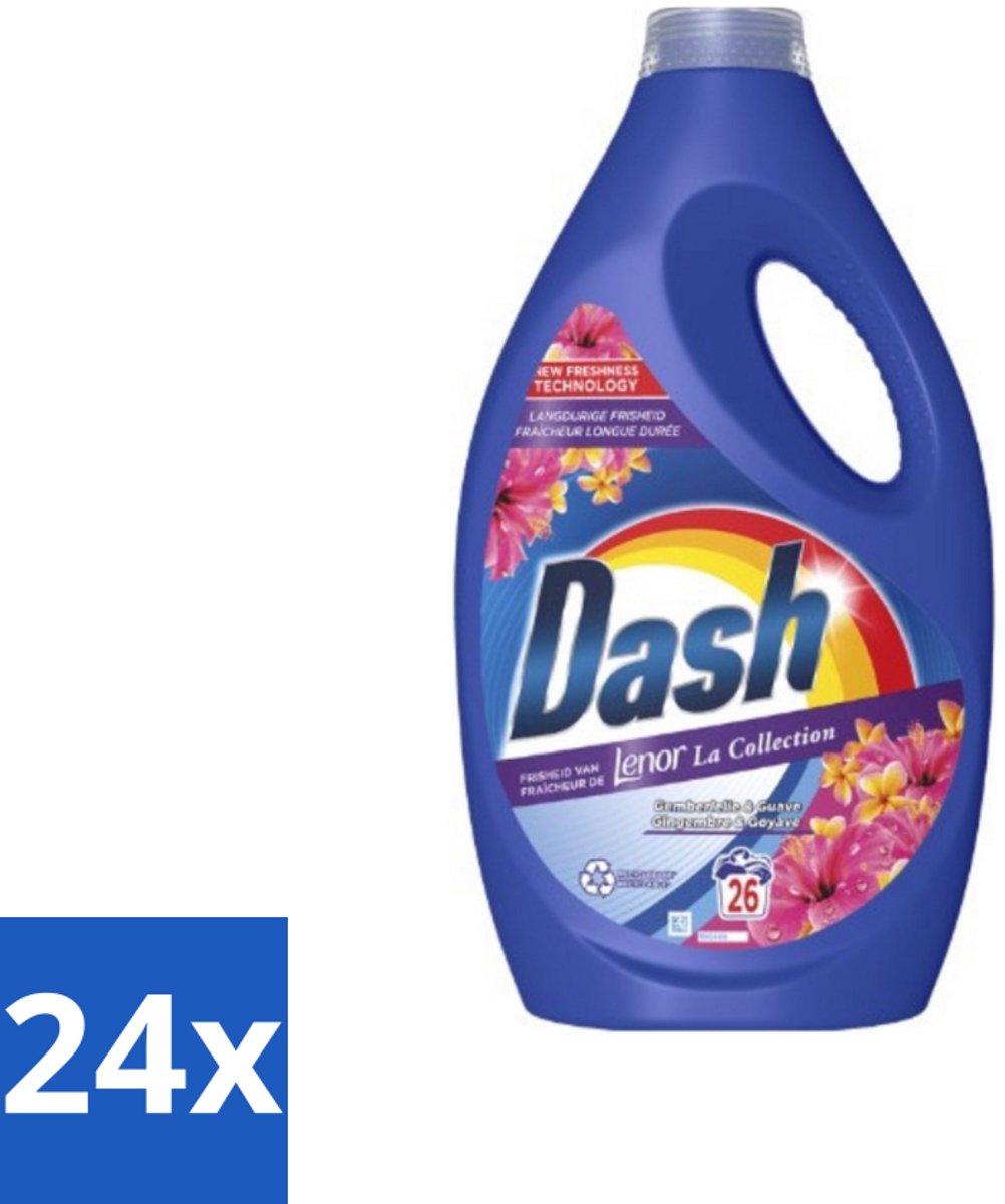 Dash - Lenor Collectie - Vloeibaar Wasmiddel - Witte en Gekleurde Was - Kersenbloesem - 26 Wasbeurten - Voordeelverpakking - 24 stuks