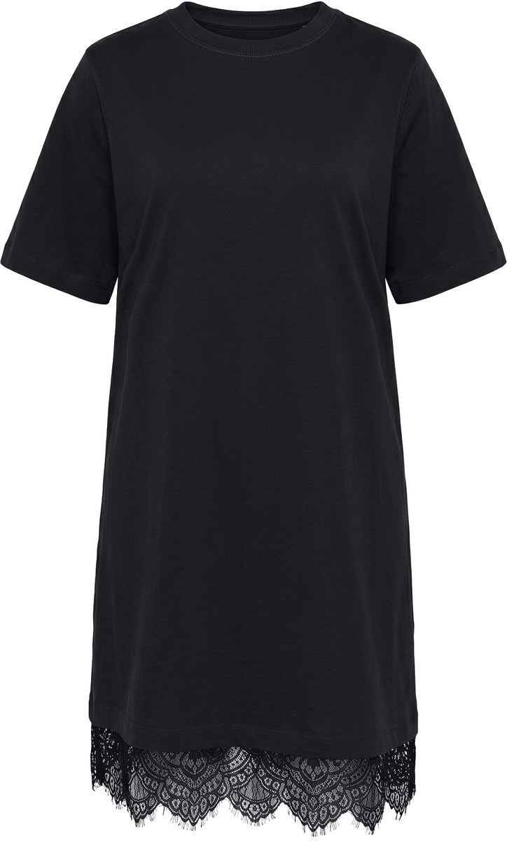 Studio Untold - Dames - Shirtjurk asymmetrische kanten zoom - Zwart - Maat 46+