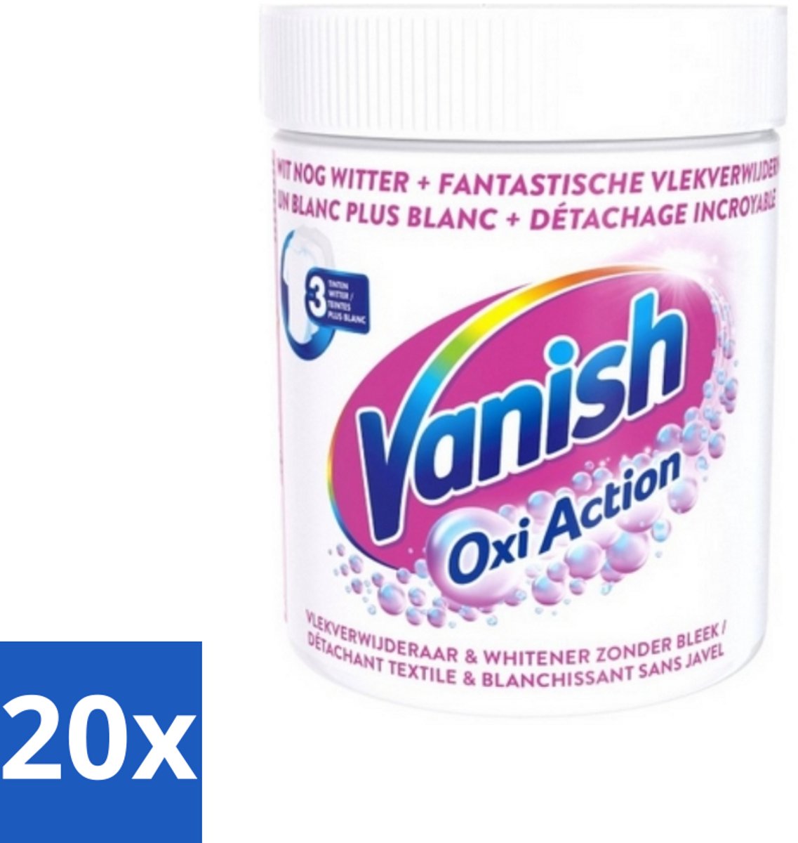 Vanish Oxi Action - Vlekkenverwijderaar Poeder - Zonder Bleek - Witte Was - 550 Gram - Bulkverpakking - 20 stuks