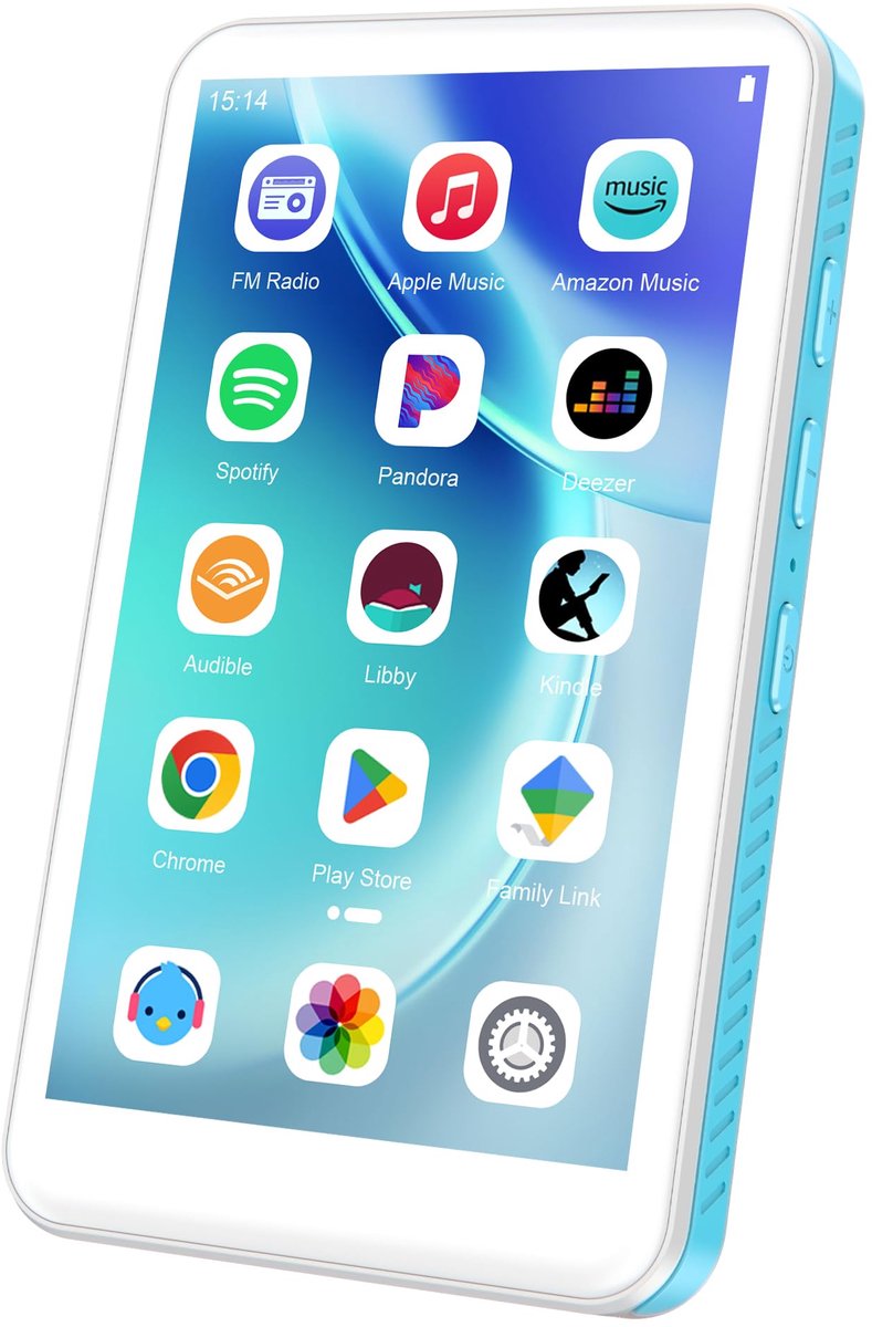 SWOFY D08 MP3-speler met bluetooth en wifi, Android 13, 32 GB, 4 inch touchscreen, ondersteunt Spotify, Audible, Play - ShopVlot