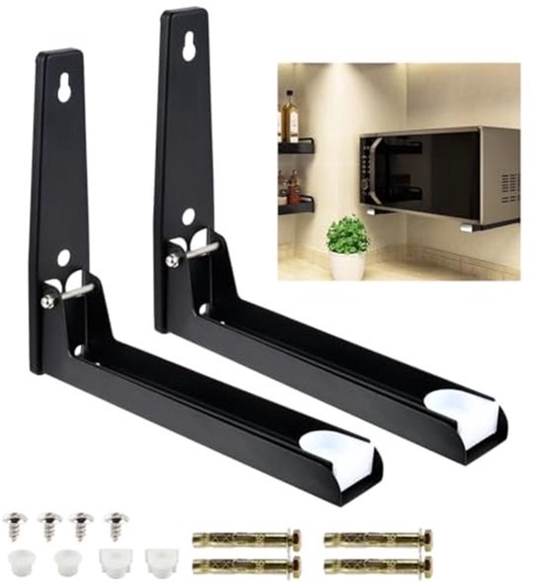 Roestvrij Stalen Magnetronhouder Wand 2 Stuks