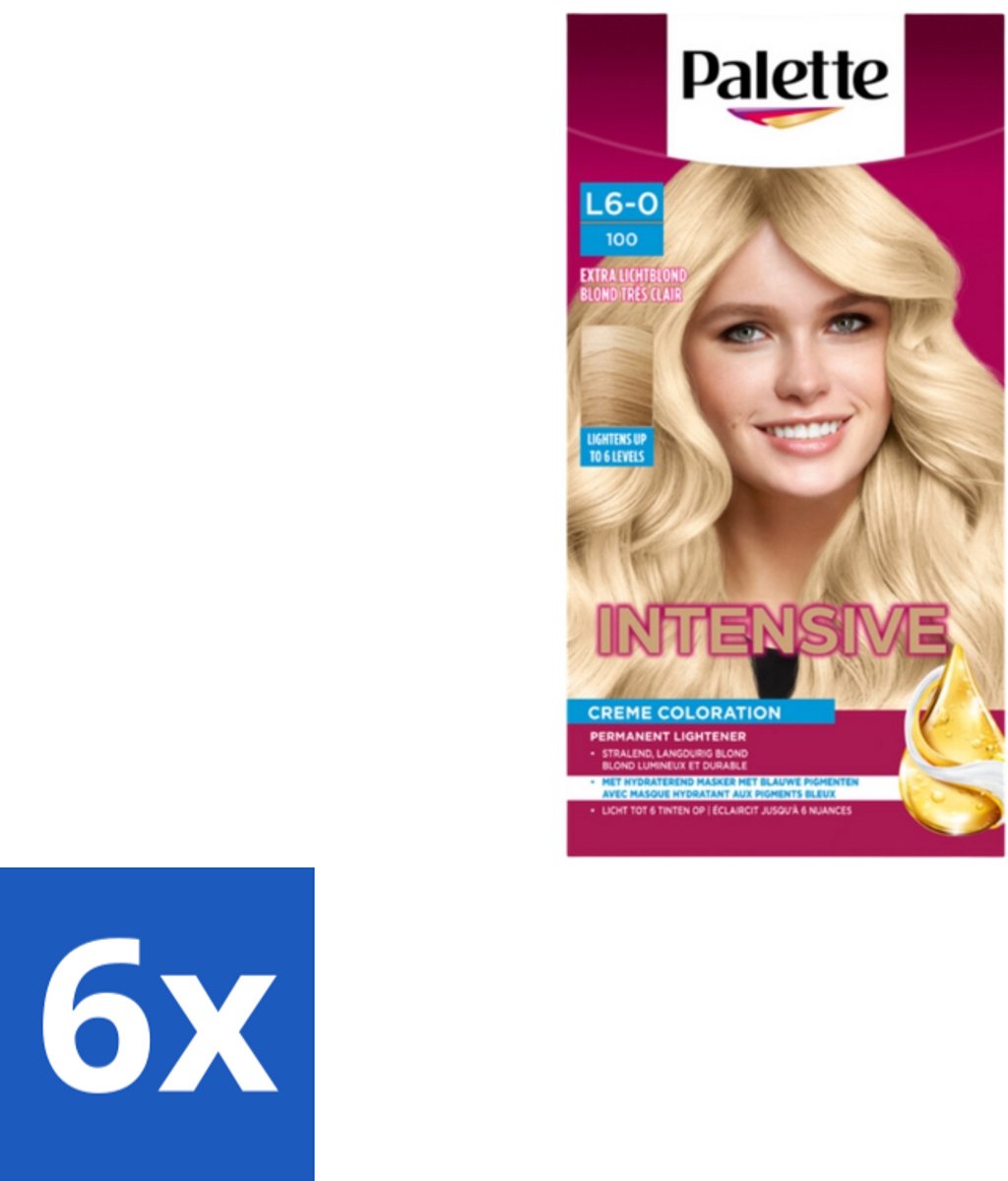 6 x Poly Palette – Haarverf – 100 Extra Licht Blond – 115 ml - Haarverf - Blonde Haar - Permanente Haarverf - Lichte Haarkleur - Haarverf 100