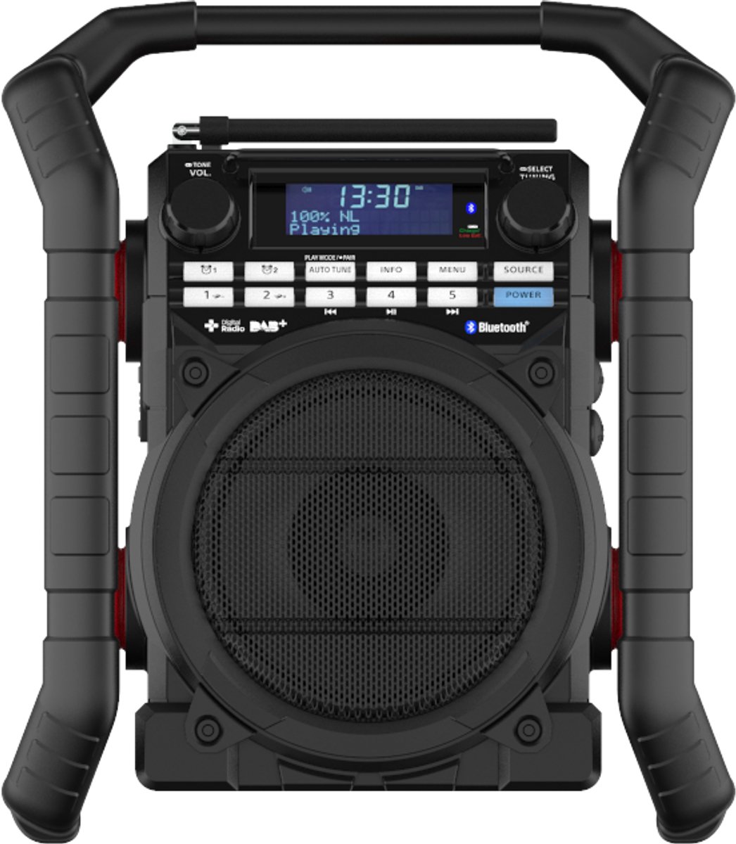 Bol.com PerfectPro TEAMPLAYER Bouwplaats Radio - FM - DAB+ - Bluetooth - AUX - USB - Oplaadbaar - TP3 aanbieding