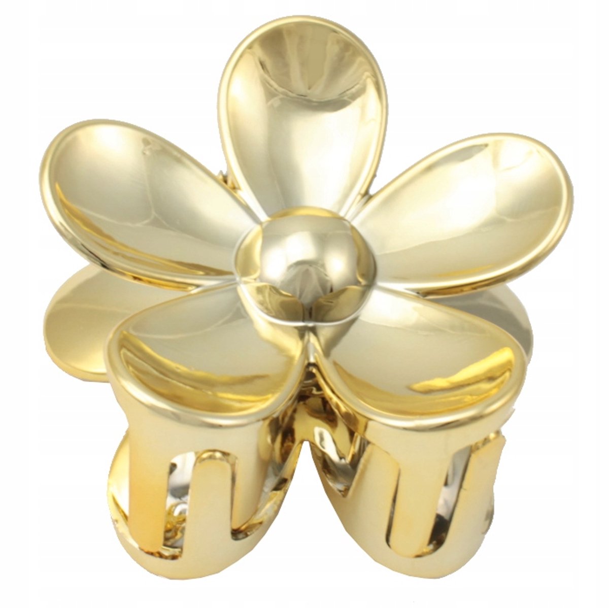 Grote gouden haarclip met bloem