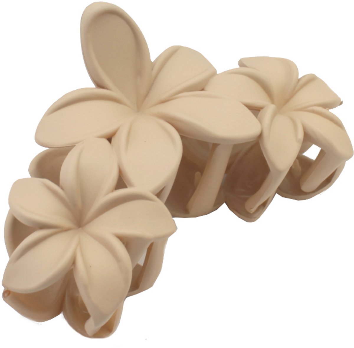 Grote Hawaiiaanse Bloem Haarclip - Beige