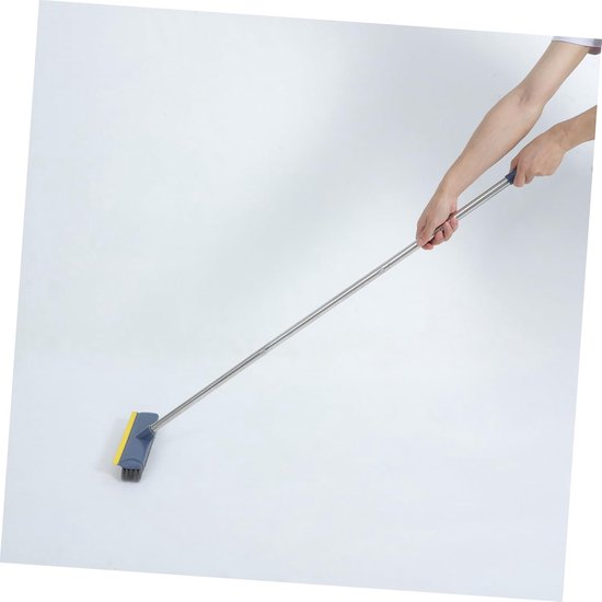 Binnenbezem Schrobborstel - Veegborstel Schoonmaakborstel - Voegen Reinigen Badkamer - Geïntegreerde Schraper - 92 cm Lengte - Donkerblauw — afbeelding 2