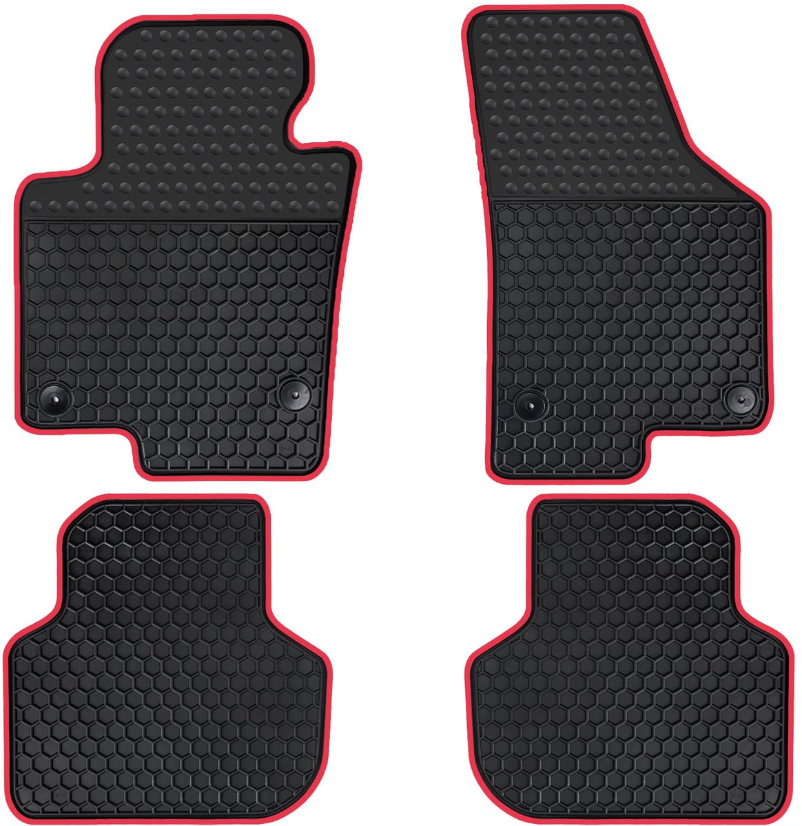 Matericuo Car Floor Mats Custom Fit for Volkswagen VW Jetta 2010-2018 Sedan Black Red Rubber Auto Liner Mats All - ShopVlot