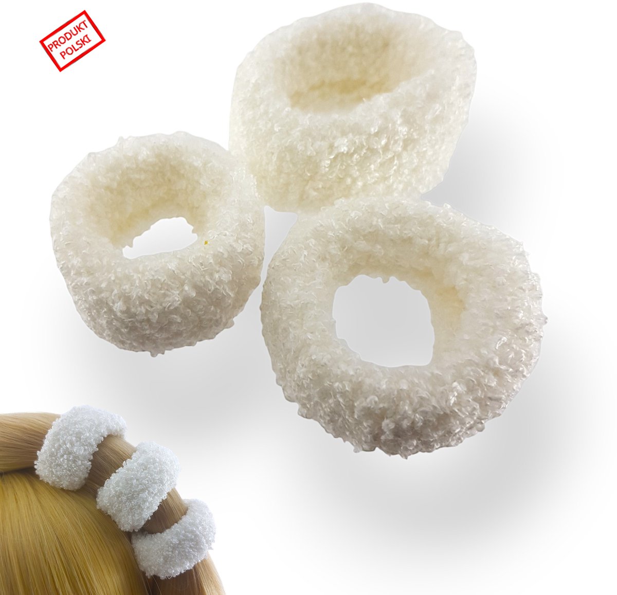 Witte Scrunchies Haarbandjes - Zachte Terry Set (3 stuks)