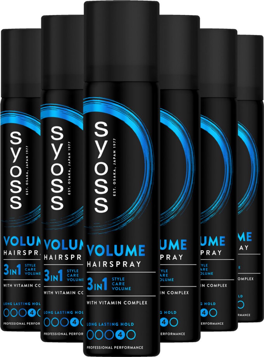 Syoss Volume - Haarspray - Styling, Verzorging en Herstel - Volume - Vochtbestendig - Intens Volume - 48u Style-controle - Voordeelverpakking - 12x 75ml