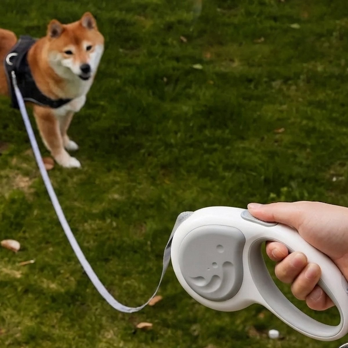 Intrekbare Hondenriem - LED Hondenriem Met Lamp - TENZHVXI® - - 5 Meter - Met antisliphandgreep voor buitenactiviteiten en reizen - Voor leine en middelgrote honden thumbnail 6