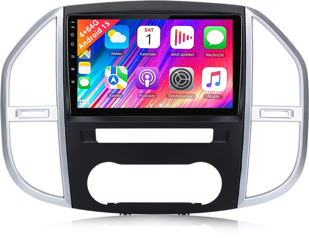 Cestovet Autoradio - Geschikt voor Mercedes Benz Vito 3 W447 (2014-2020)- 4GB+64GB - Draadloos CarPlay, Android Auto, GPS Navi