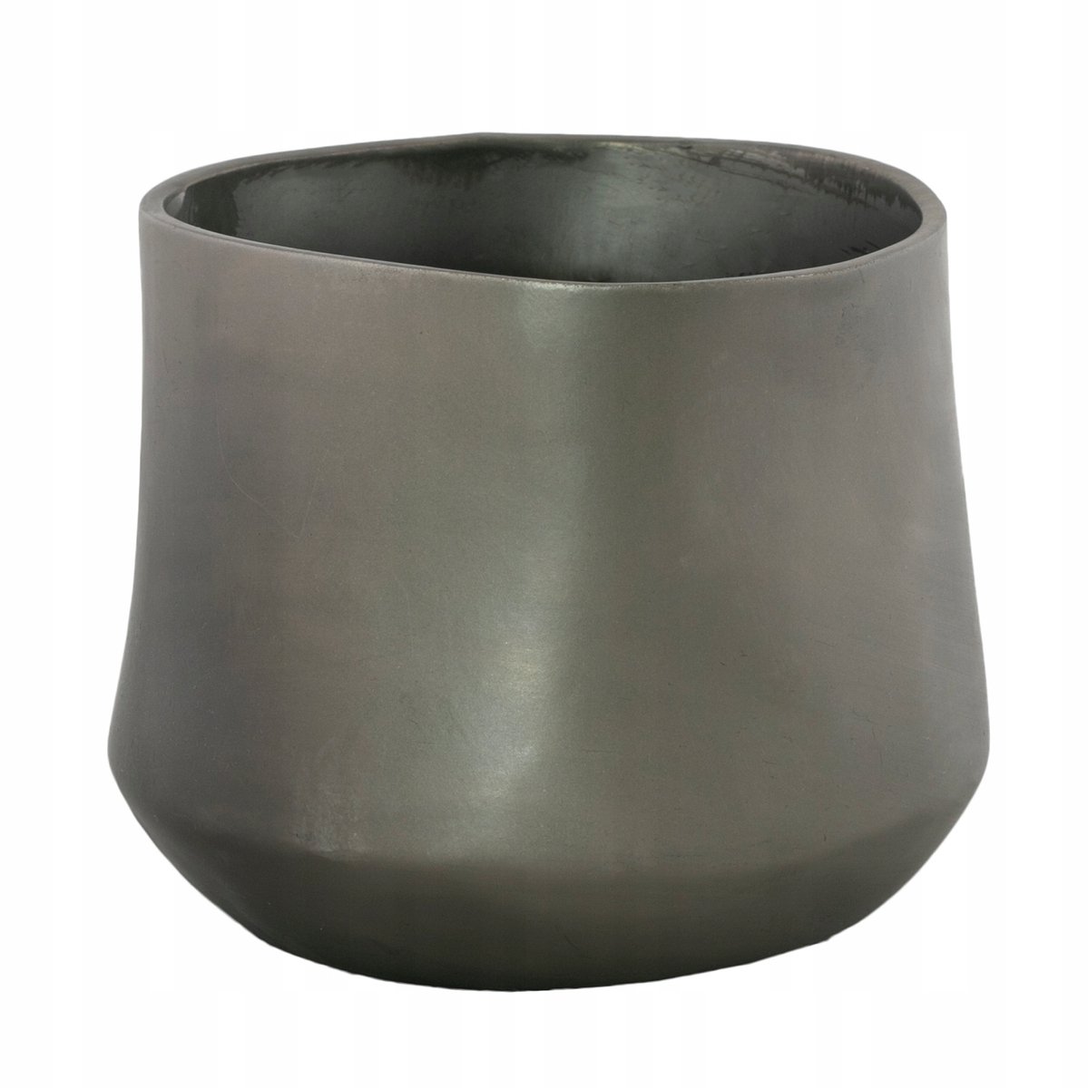 Zilverkleurige Plantenpot Cover Keramiek - Ø 13 cm