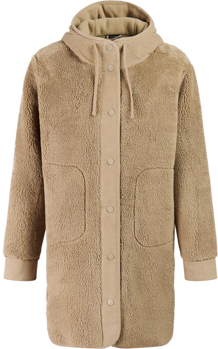 Protest PRTKatia Jas Dames Outdoorjas Lang Teddy Beige