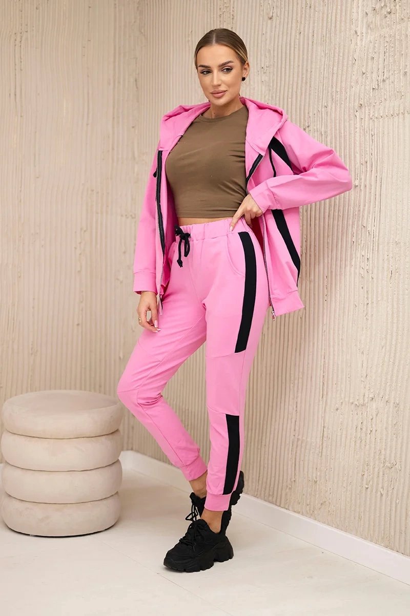 Dames Lounge Set Roze - Trainingspak Dames - Loungewear Set - Huispak Dames - Tweedelige Set - Maat M