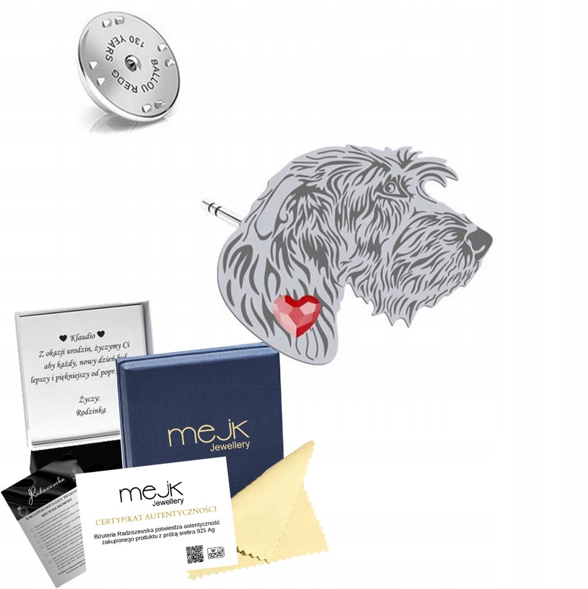 Zilveren Broche Ierse Wolfhond 925 - Gepersonaliseerde Gravure Gratis