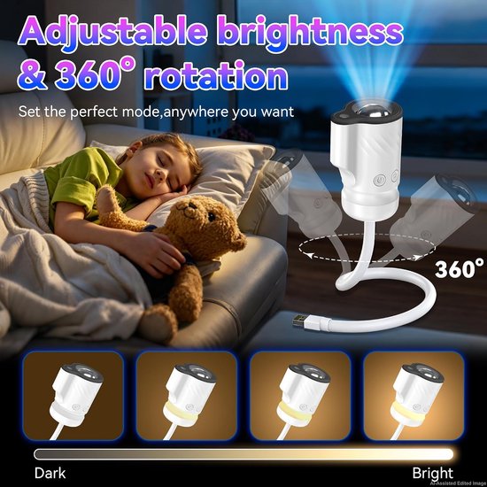 2‑in‑1 Galaxy Sterprojector Nachtlamp - USB gevoede LED Nachtlamp - Geschikt voor sfeerverlichting thuis — afbeelding 5