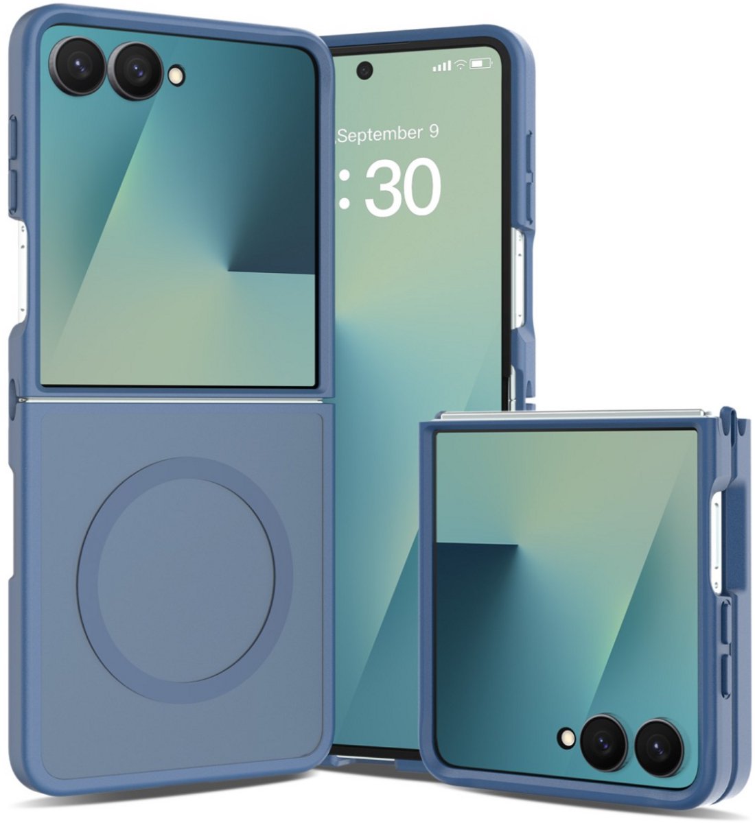 Casemania - Backover MagSafe - Frosted Lens Protection Armor Case – Samsung Z Flip 8 - Blauw