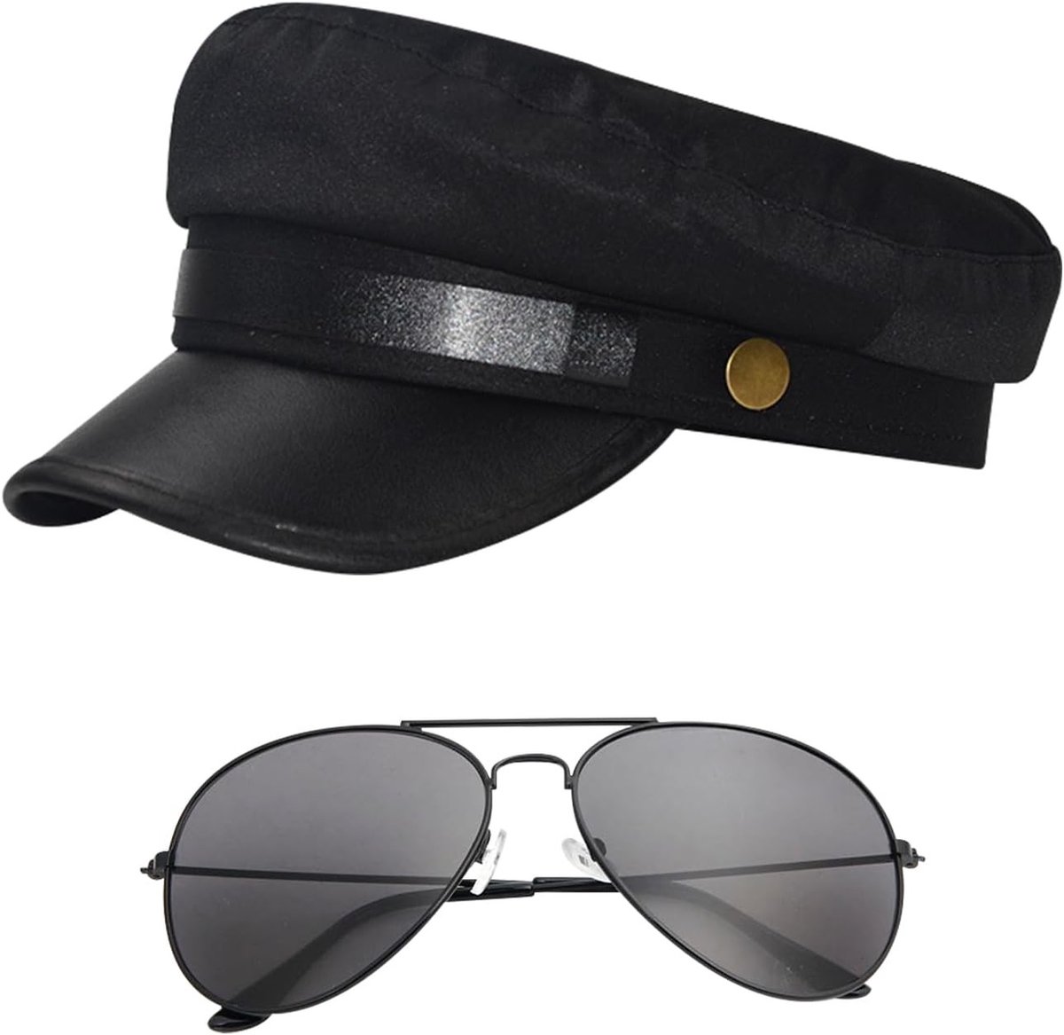 Unisex Volwassenen Chauffeurskostuum Accessoires met Pet en Zonnebril voor Feestjes, Halloween en Thema's