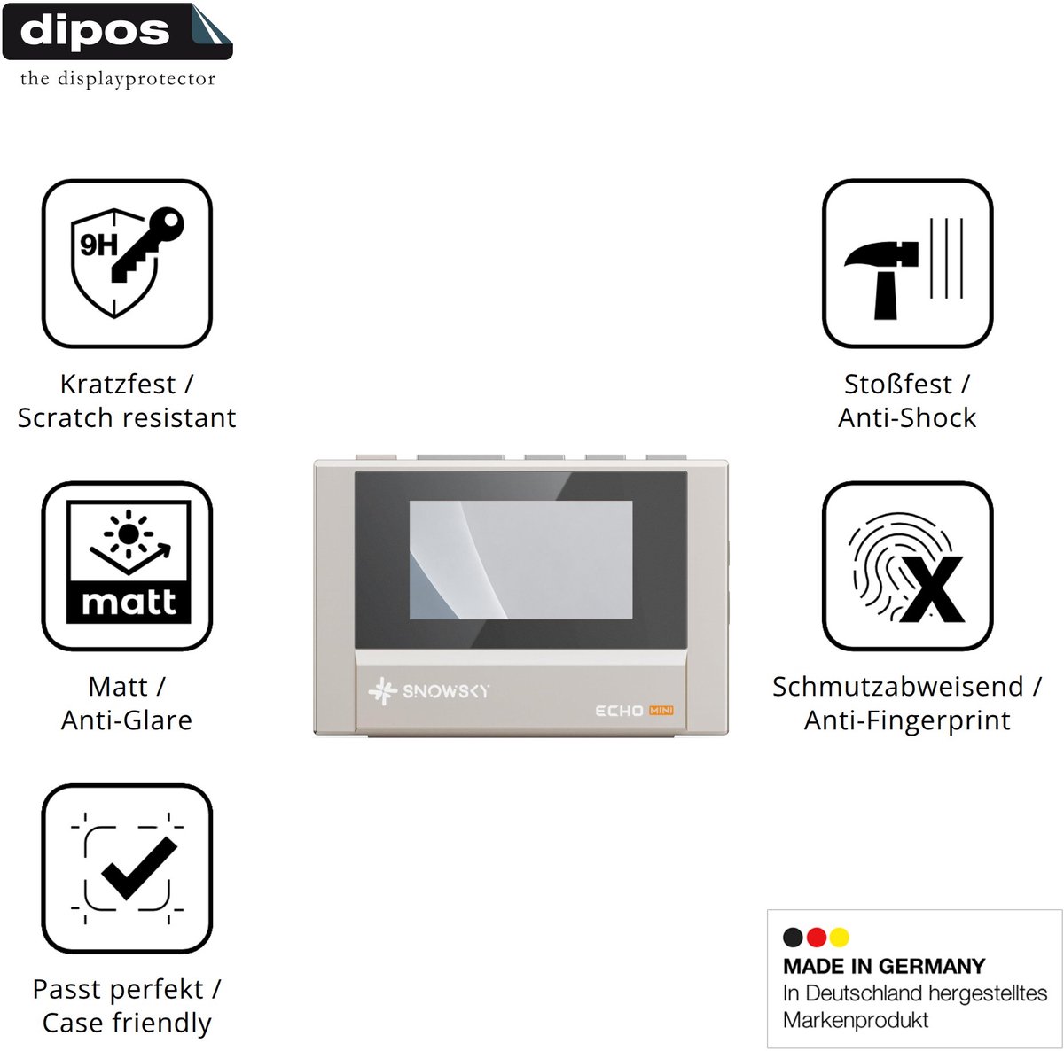 dipos – 2x Matte Pantserfolie geschikt voor FiiO SnowSky Echo | 9H Screenprotector