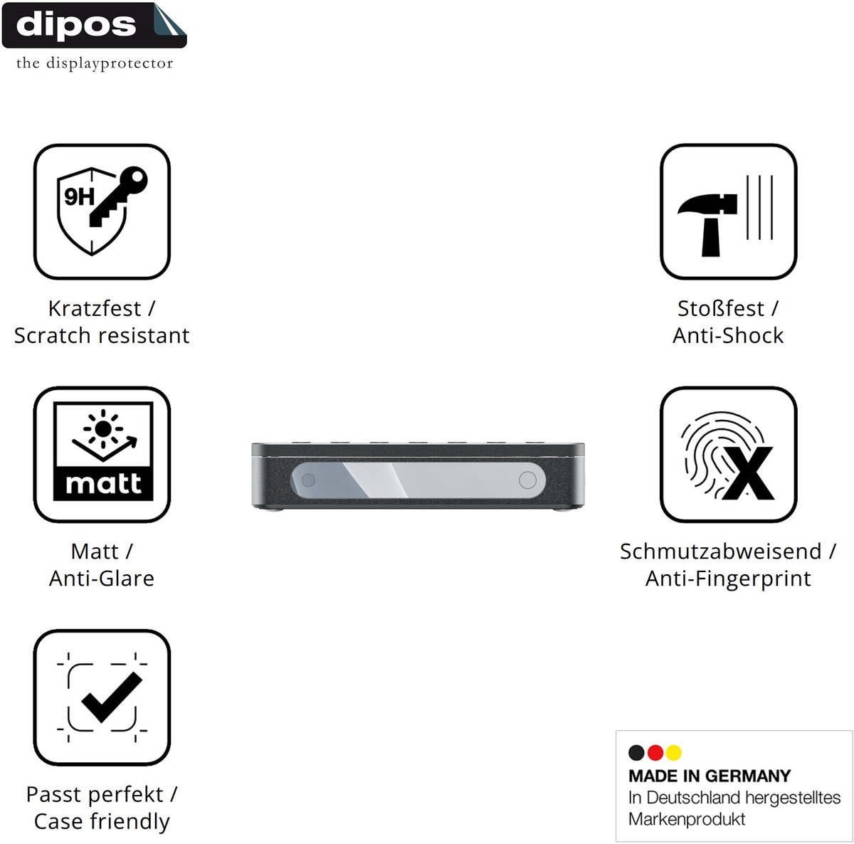 dipos – 2x Matte Pantserfolie geschikt voor FiiO DM13 BT | 9H Screenprotector