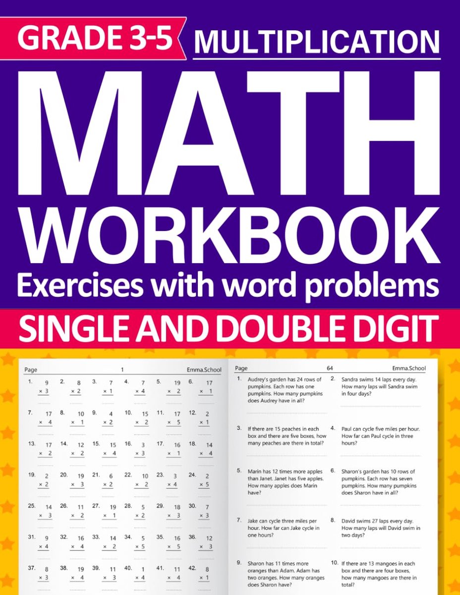 Single and Double Digit Multiplication Workbook For Grades 3-5 With Word Problems: Multiplication practice workbook - ShopVlot