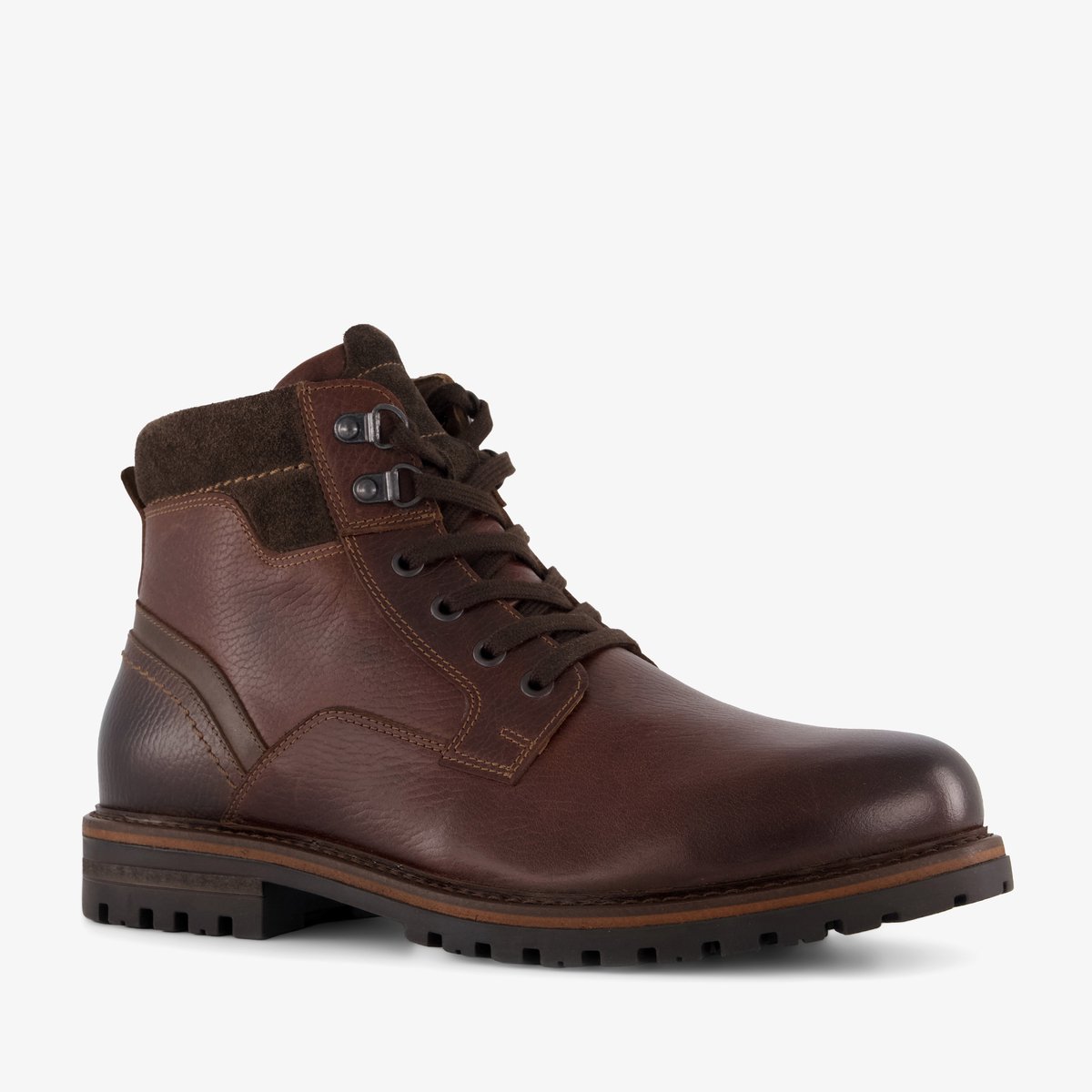 Output leren heren veterboots bruin - Maat 42