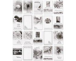 Cards & Crafts Condoleancekaarten met Envelop - 20 Luxe Rouwkaarten - Zwart Wit - 250 g/m² - 12 x 17 cm