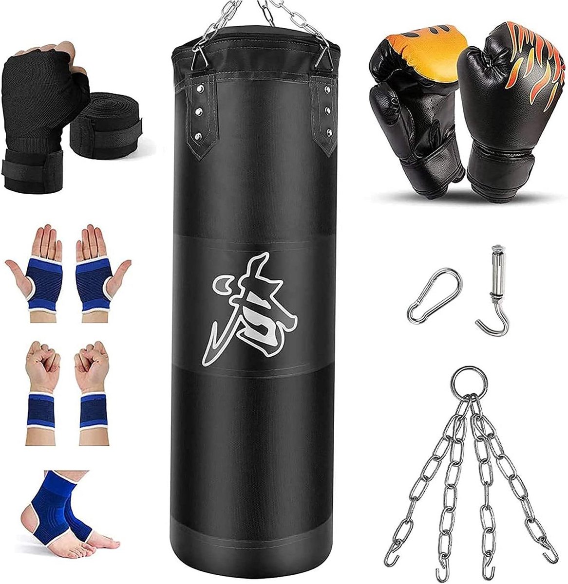 Bokszak Set - Trainingszak - Kracht Opbouwen - Inclusief Accessoires - 100 cm - Camouflage