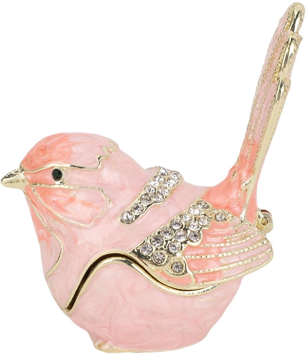 Solidchoice - Schattige Vogel Sieradendoos met Kristallen, Organiser voor Ringen en Oorbellen