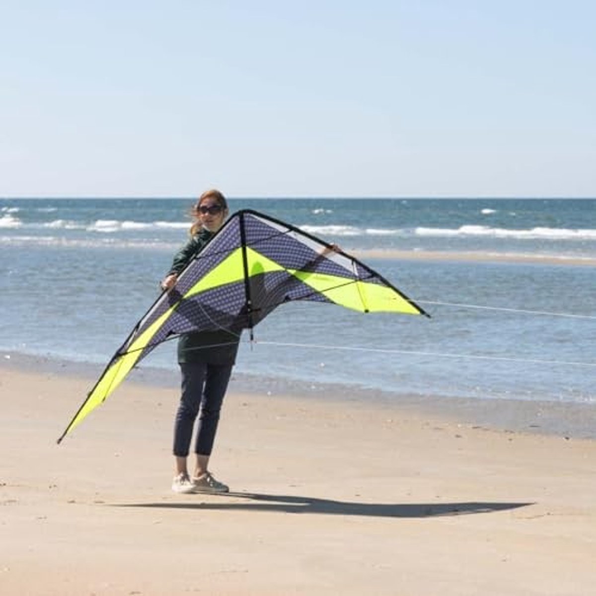 Solidchoice - Stunt vlieger XL - Geel/grijs, hoge snelheid
