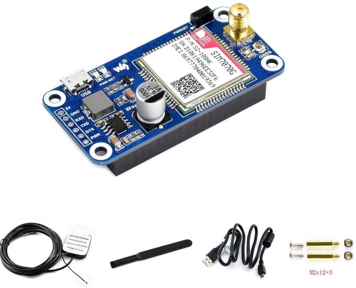 Elzusha - SIM7070G NB-IoT/Cat-M/GPRS/GNSS HAT voor Raspberry Pi