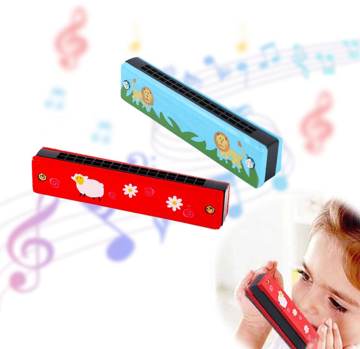 Elzusha - 2 Stuks Harmonica's voor Kinderen met 16 Gaten