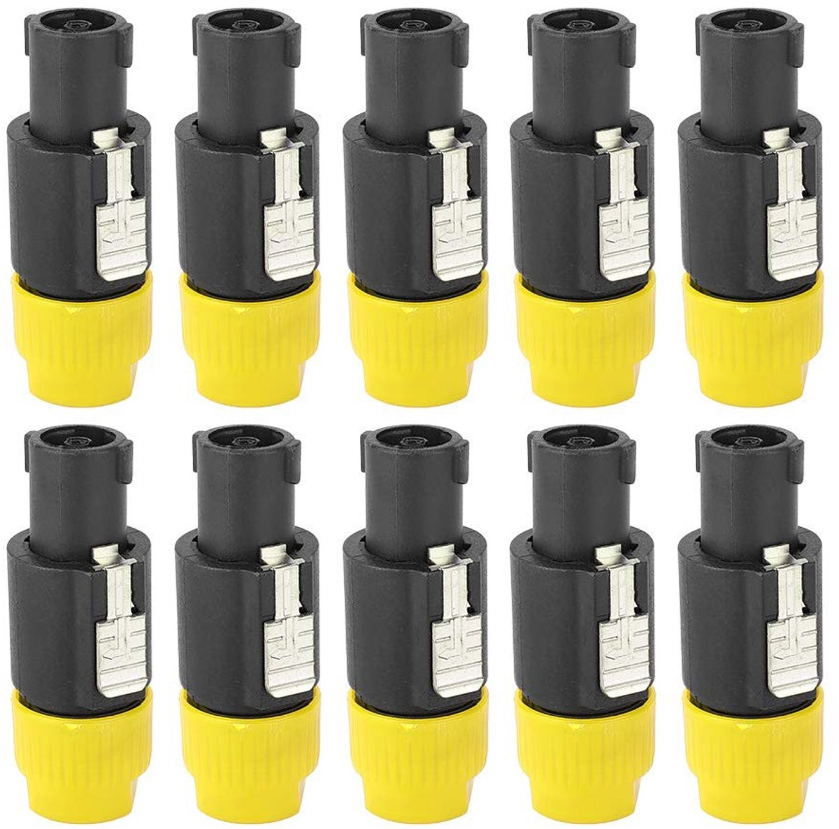 Waterdichte 4 Pin Speakon Plug Kabel Connector voor Audio Speakers met Vergrendelingsontwerp - 10 Stuks, Compatibel met NL4FC, NL4FX en NLT4X