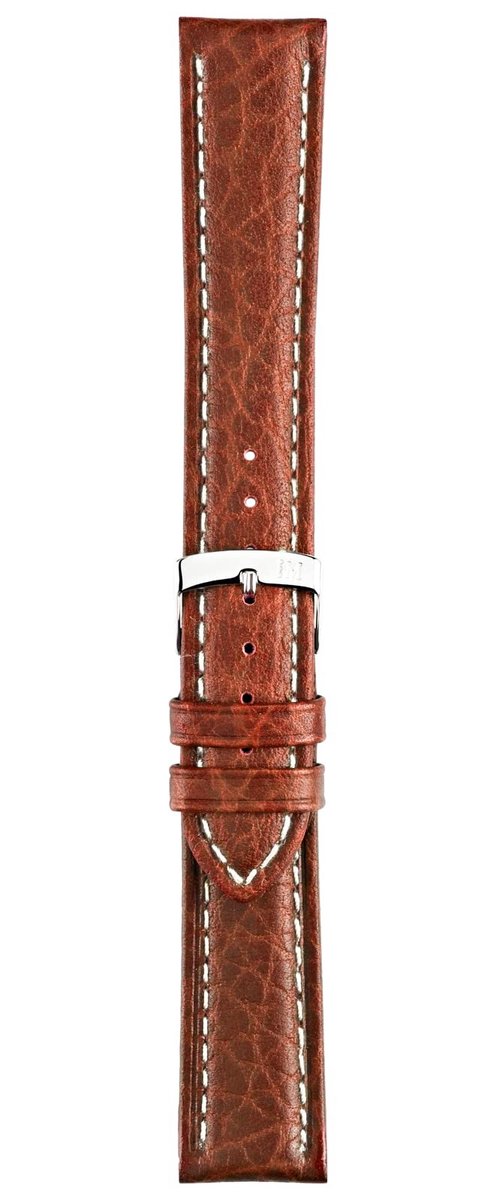 Elzusha - Calfskin Horlogeband Bruin 18mm met RVS Gespsluiting