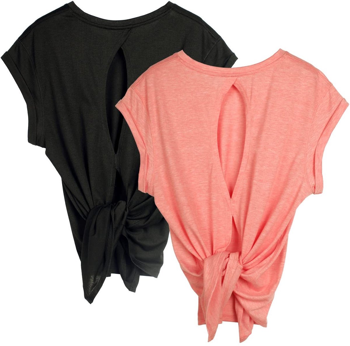 Elzusha - Set van 2 Yoga T-shirts voor Vrouwen met Open Rug