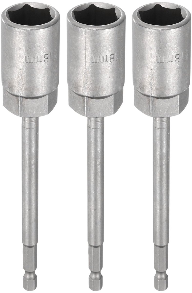Elzusha - 3-delige Steeksleutelset - 18 mm Dopsleutels voor Accu Boor