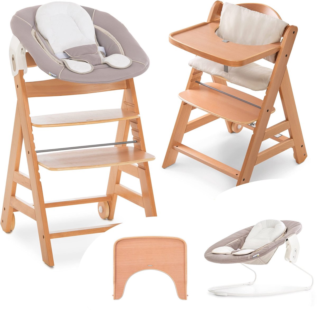 Elzusha - Alpha Move Baby Chair Newborn Set - Groeit mee van geboorte met tafel en kussens