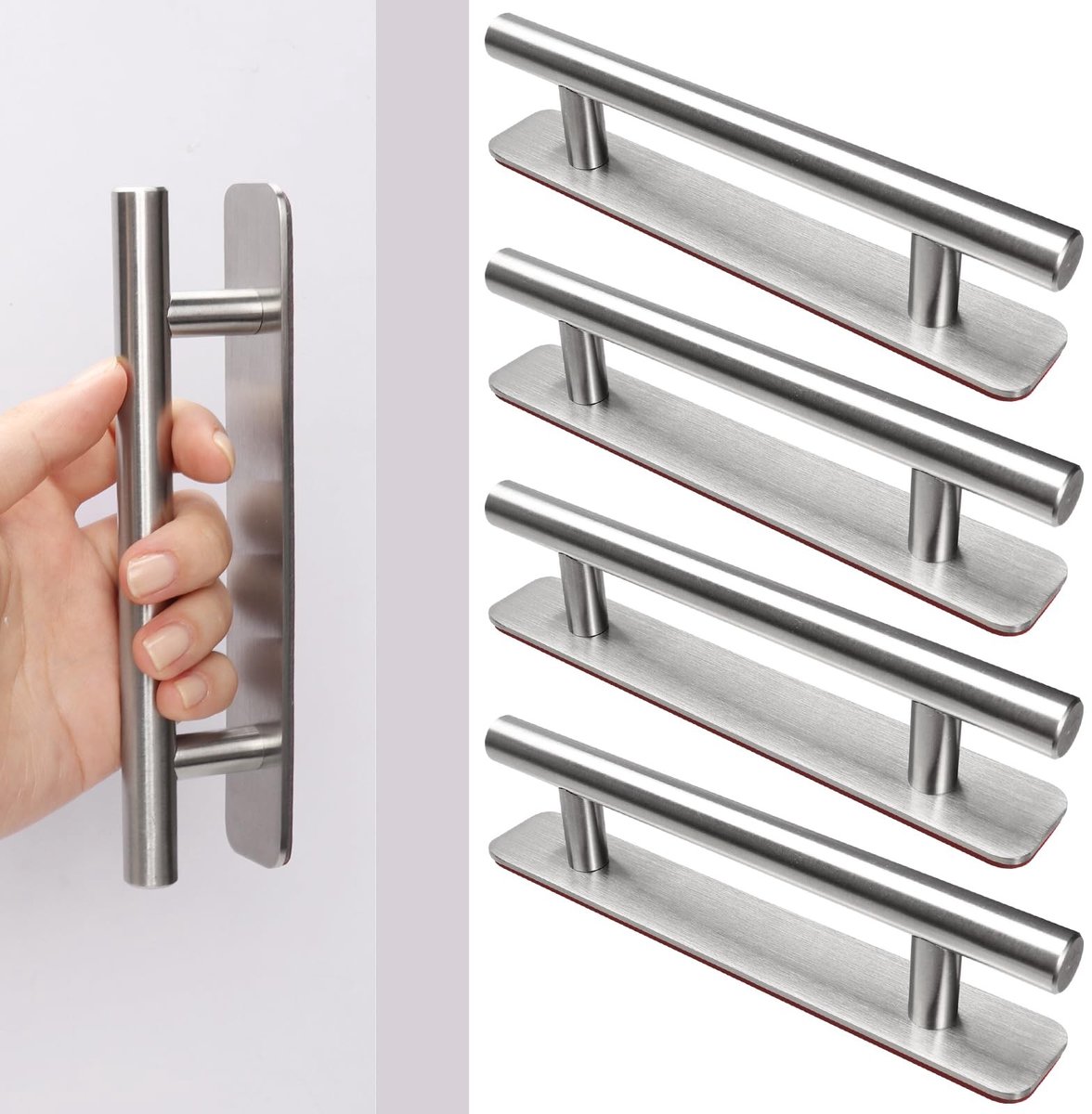 Elzusha - Set van 4 Zelfklevende Meubelhandgrepen 127mm RVS
