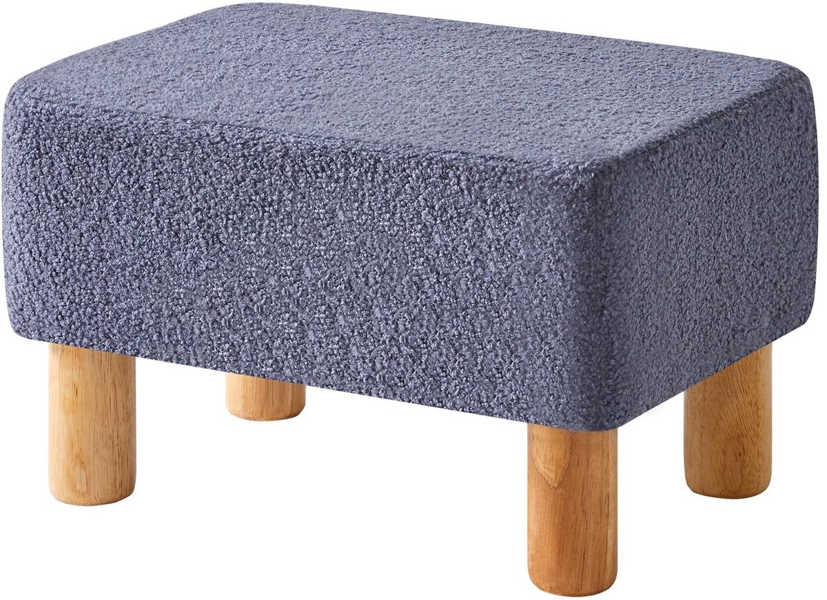 Elzusha - Comfortabele Velvet Voetenbank met Houten Poten