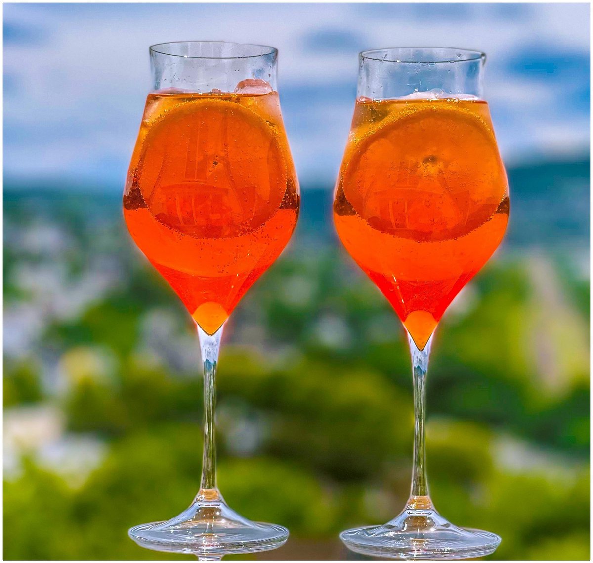 Elzusha - Aperol Spray Glass Giersberg XL - 590 ml, handgemaakt, loodvrij kristal