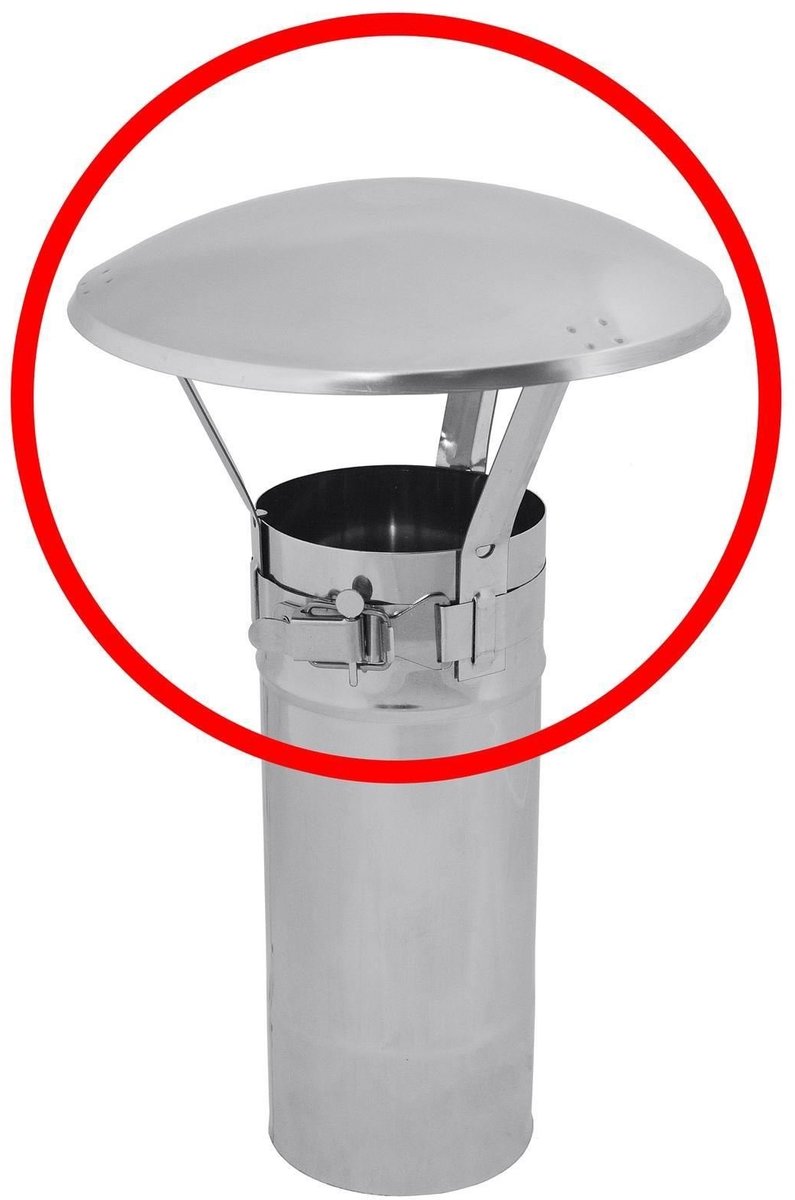 Elzusha - RVS Schoorsteenpijp Beschermkap voor 100-130mm