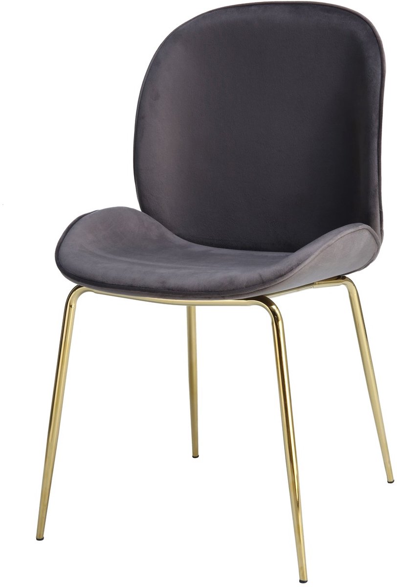 Padiro eetkamerstoelen set van 2 - grijs - stof - ijzeren onderstel - retro