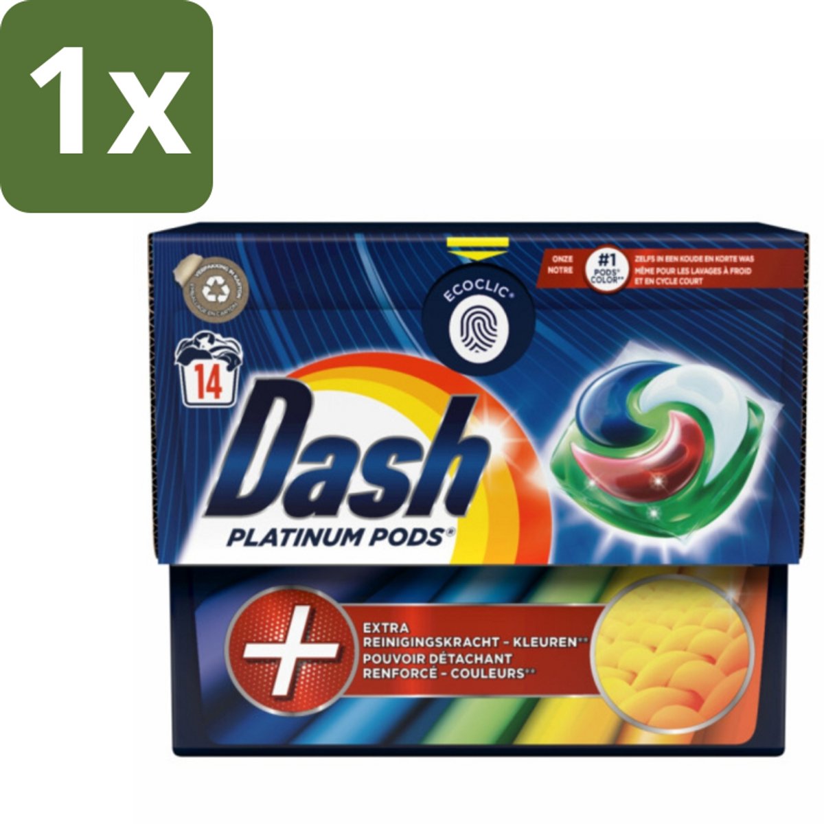 Dash Platinum - Wasmiddel Capsules - Gekleurde Was - 14 Wasbeurten - 1 stuk