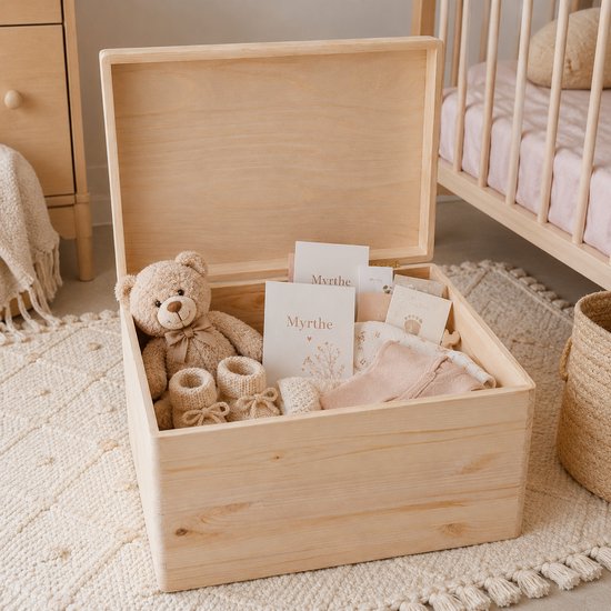HoutenFrits Memorybox Baby met Naam - Herinneringskist 40×30×23 cm — afbeelding 5