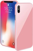 Magnetische case met gekleurd achter glas voor de iPhone X /XS - roze