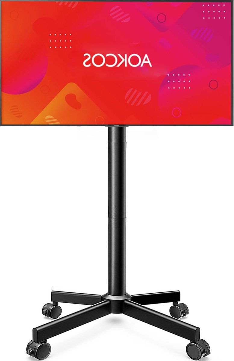TV Standaard - Mobiele Trolley - Verplaatsbaar Beeld - Draaibaar Kantelbaar - 32-65 inch - Zwart