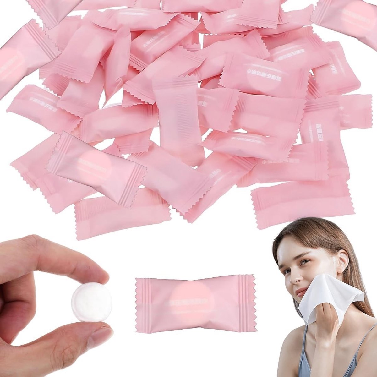 Gecomprimeerde wegwerp handdoeken, perfect voor reizen, schoonheid, sport en kamperen - 60 stuks